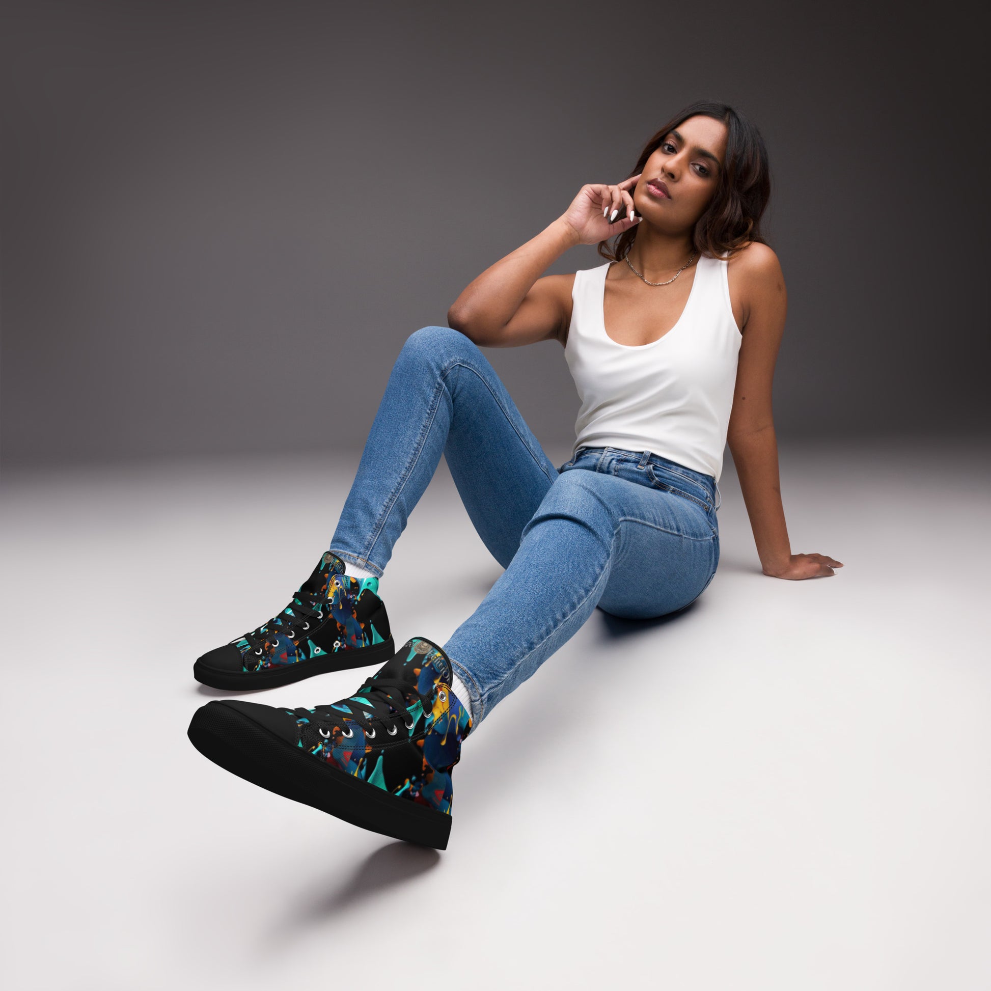 Fashionable Sneakers for Women | Comfy & Trendy Women's Canvas High Tops | Casual Sports Shoes | Stylish Footwear 432 - FelinDesign