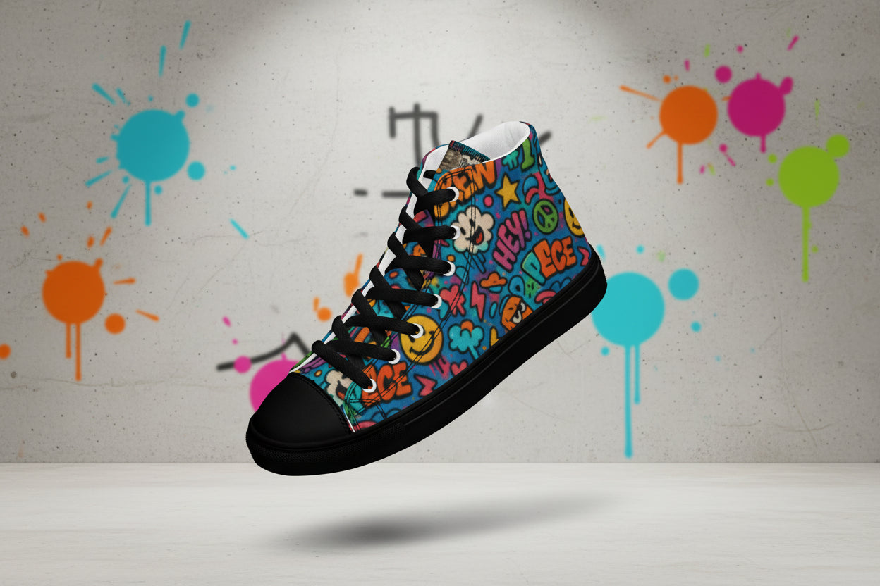 Peace 648 Women's High-Top Sneakers | Comfortable Summer Canvas Shoes | Casual & Unique Style for Summer - FelinDesign