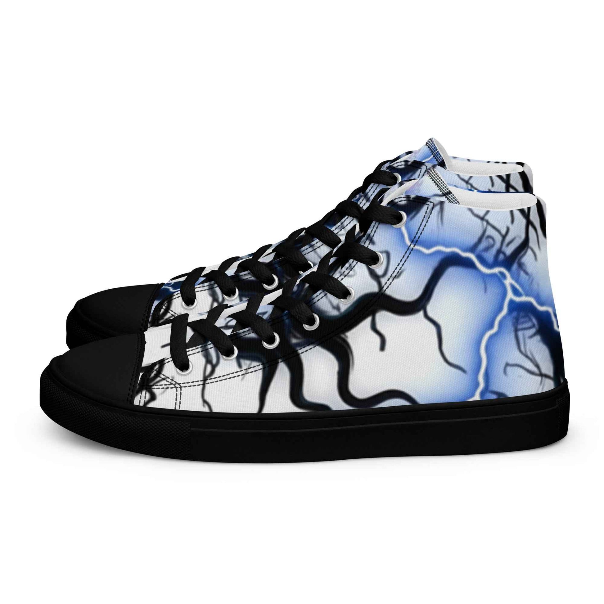 Women’s high top canvas shoes FelinDesign Blue lightning - FelinDesign