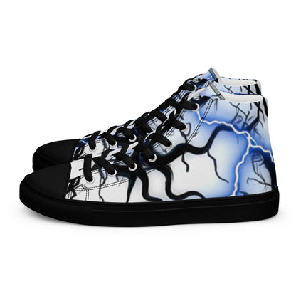 Women’s high top canvas shoes FelinDesign Blue lightning - FelinDesign
