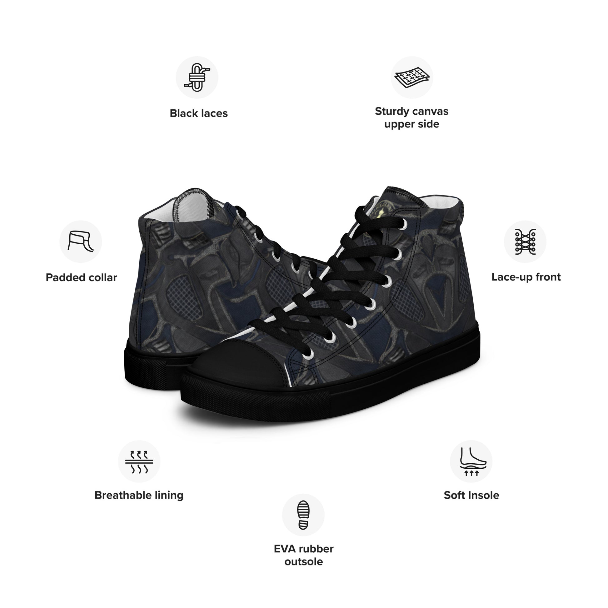 Women’s high top canvas shoes - FelinDesign