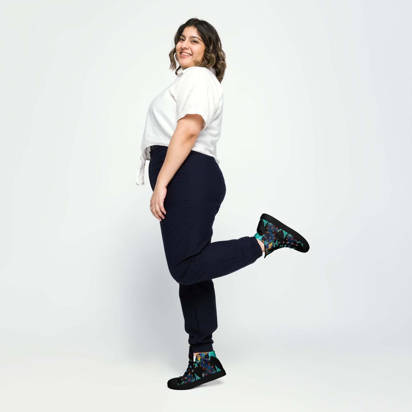 Fashionable Sneakers for Women | Comfy & Trendy Women's Canvas High Tops | Casual Sports Shoes | Stylish Footwear 432 - FelinDesign