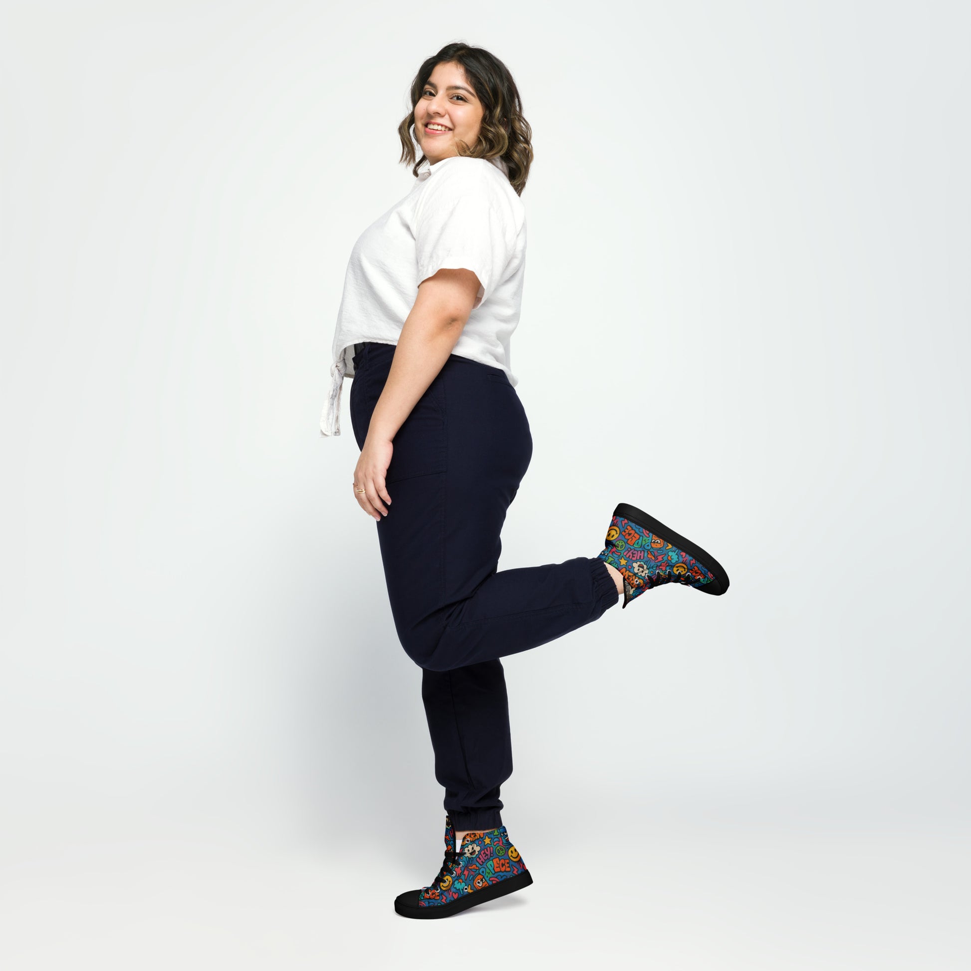 Peace 648 Women's High-Top Sneakers | Comfortable Summer Canvas Shoes | Casual & Unique Style for Summer - FelinDesign