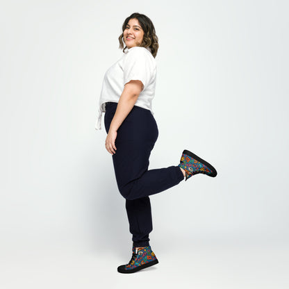 Peace 648 Women's High-Top Sneakers | Comfortable Summer Canvas Shoes | Casual & Unique Style for Summer - FelinDesign