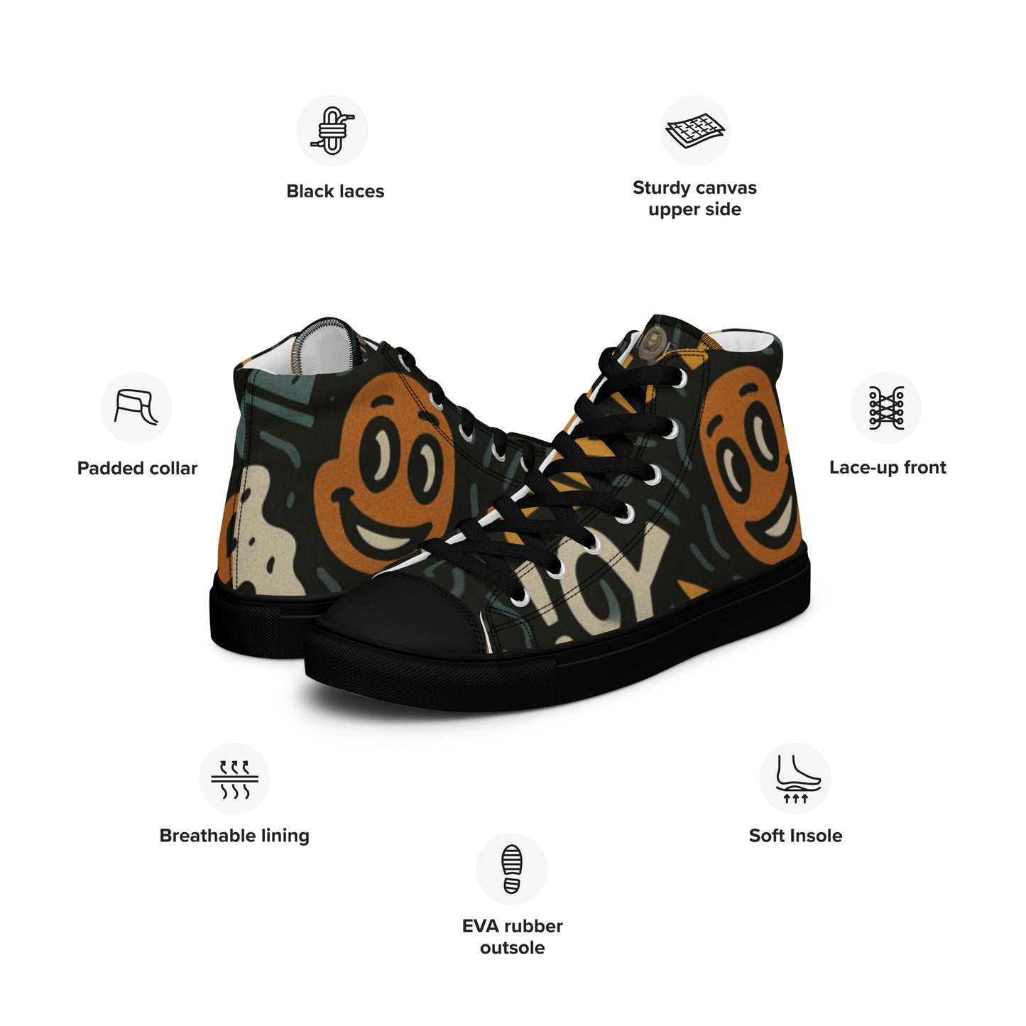 High-Top Fashion Women's Canvas Sneakers | Comfortable & Trendy Casual Shoes for Everyday Wear | Stylish Women's Footwear - FelinDesign
