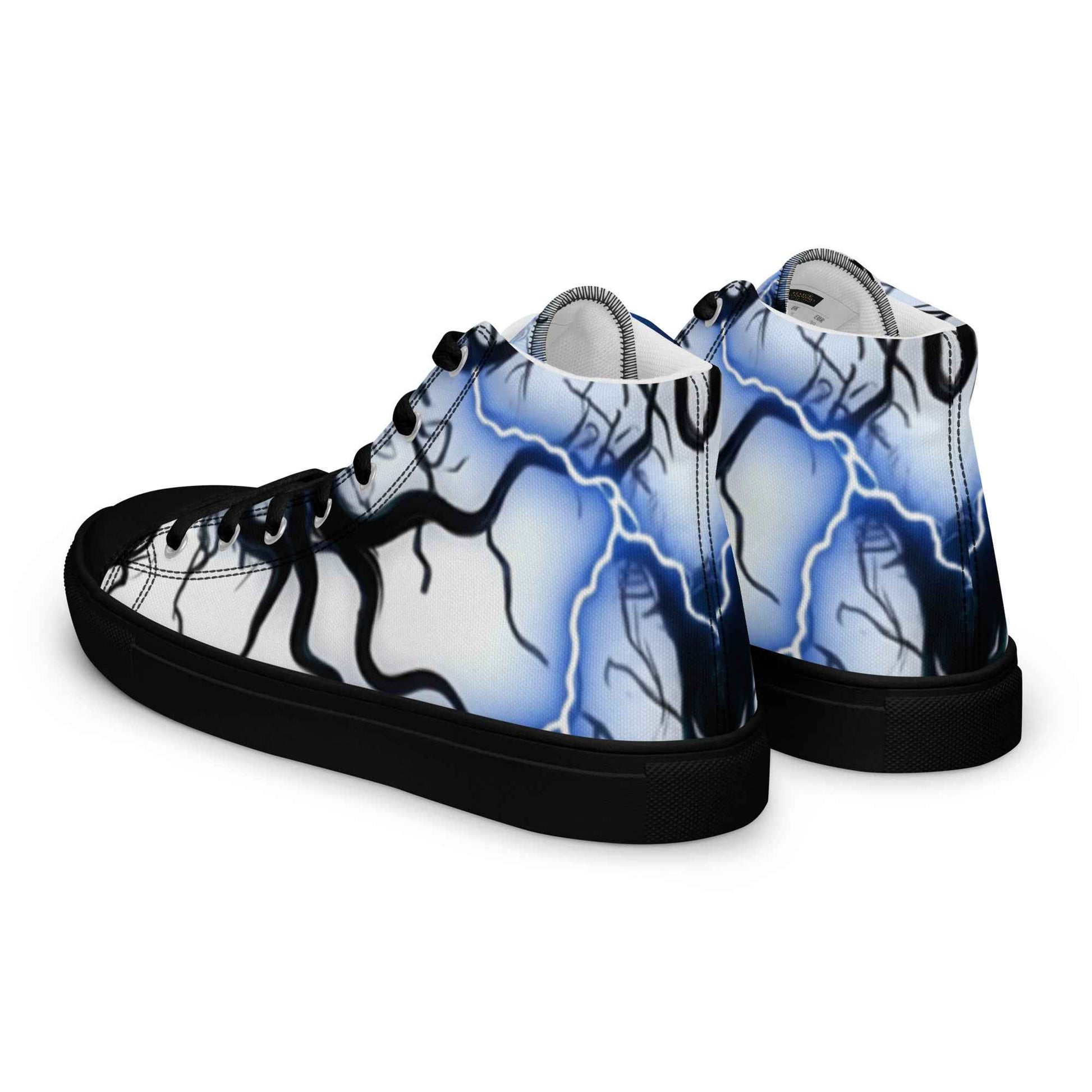 Women’s high top canvas shoes FelinDesign Blue lightning - FelinDesign
