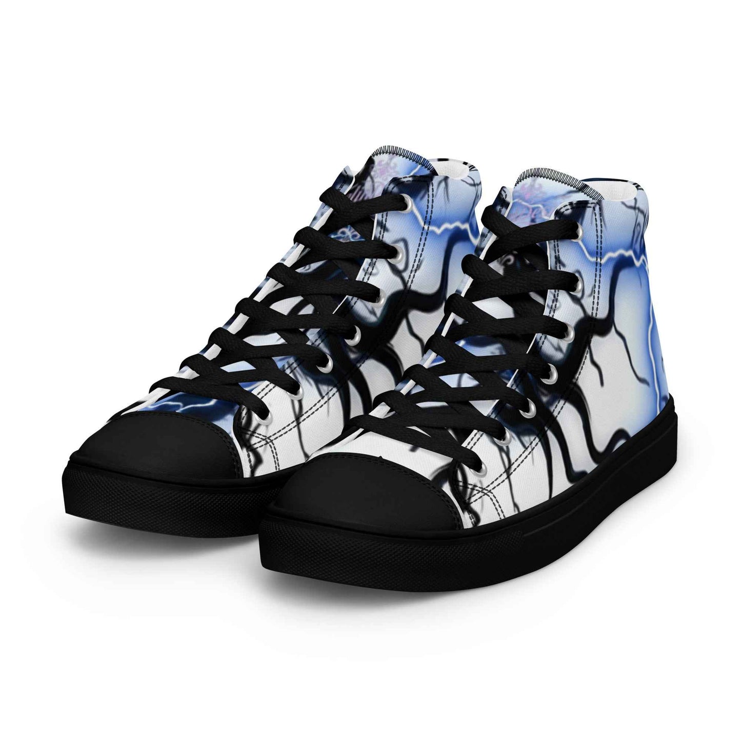 Women’s high top canvas shoes FelinDesign Blue lightning - FelinDesign