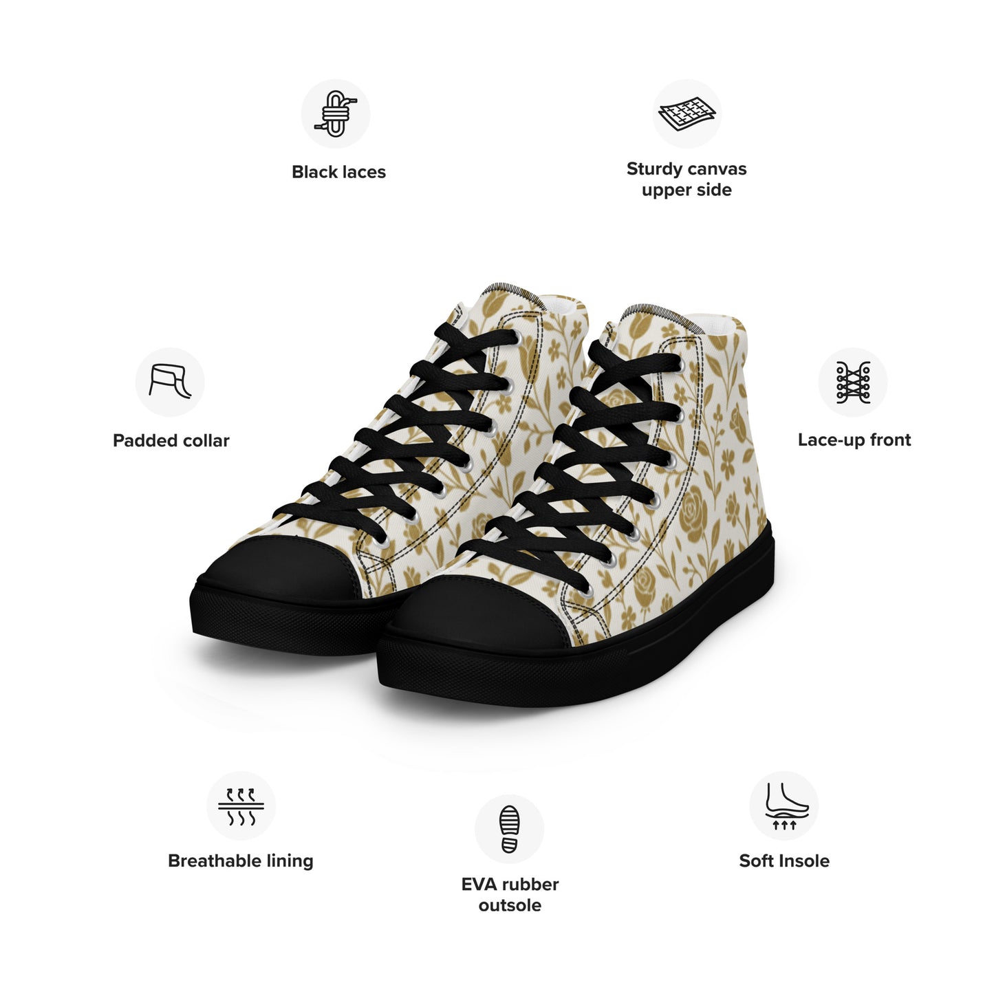Sneakers Women  FelinDesign Canvas shos High Top Sneakers | Chic Fashion Footwear | Trendy & Comfortable | Size Options Available - FelinDesign