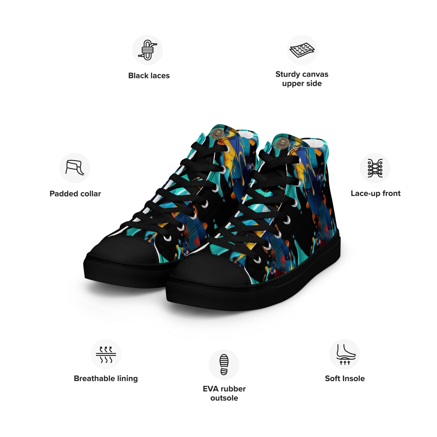 Fashionable Sneakers for Women | Comfy & Trendy Women's Canvas High Tops | Casual Sports Shoes | Stylish Footwear 432 - FelinDesign