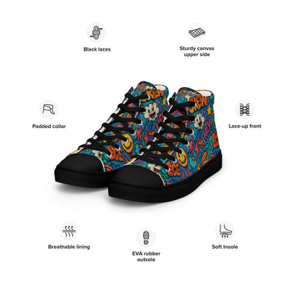 Peace 648 Women's High-Top Sneakers | Comfortable Summer Canvas Shoes | Casual & Unique Style for Summer - FelinDesign