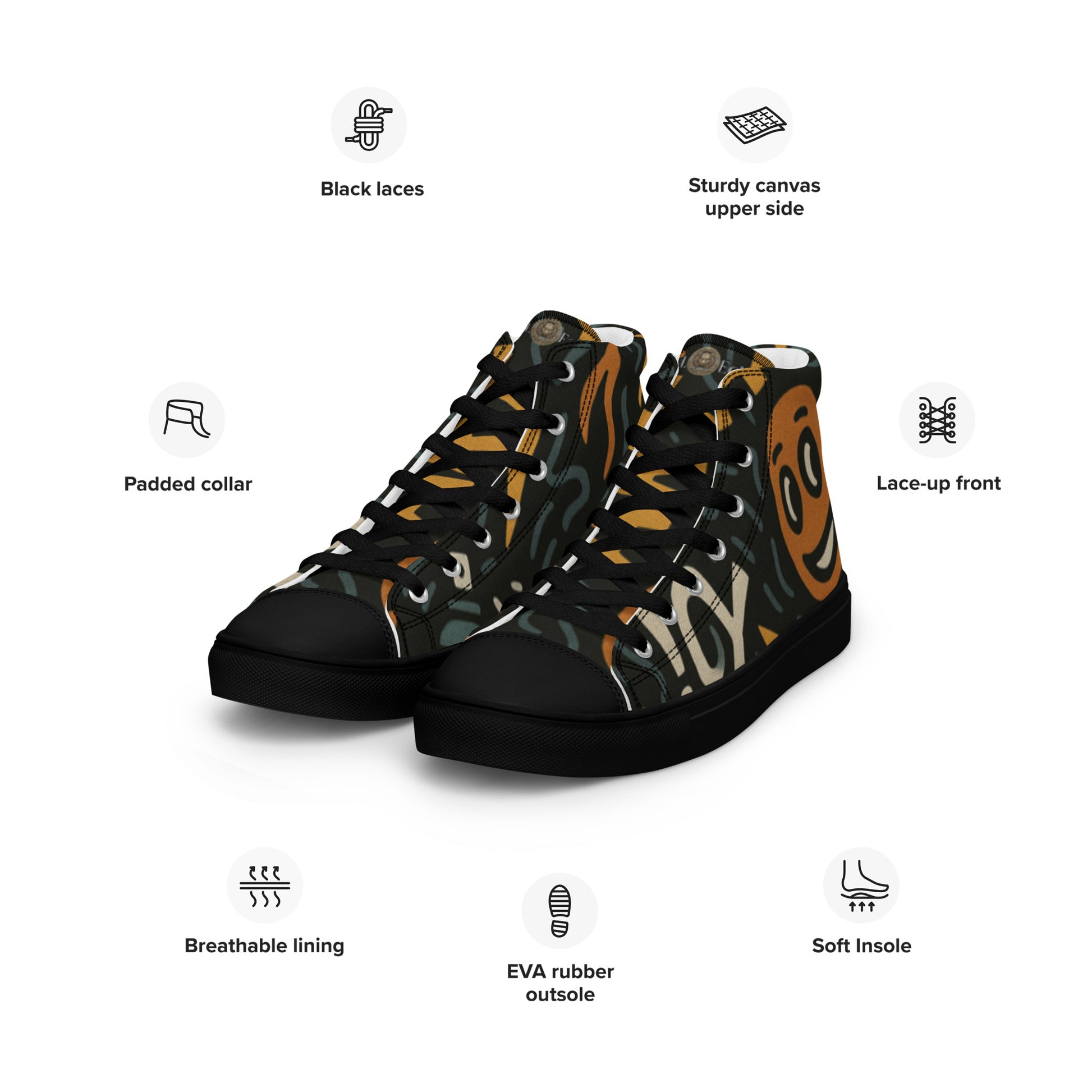 High-Top Fashion Women's Canvas Sneakers | Comfortable & Trendy Casual Shoes for Everyday Wear | Stylish Women's Footwear - FelinDesign