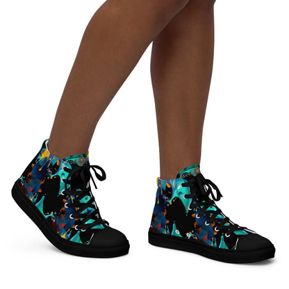 Fashionable Sneakers for Women | Comfy & Trendy Women's Canvas High Tops | Casual Sports Shoes | Stylish Footwear 432 - FelinDesign