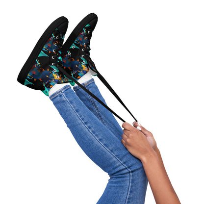 Fashionable Sneakers for Women | Comfy & Trendy Women's Canvas High Tops | Casual Sports Shoes | Stylish Footwear 432 - FelinDesign