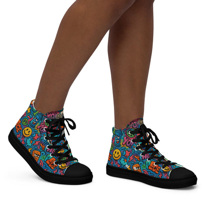 Peace 648 Women's High-Top Sneakers | Comfortable Summer Canvas Shoes | Casual & Unique Style for Summer - FelinDesign