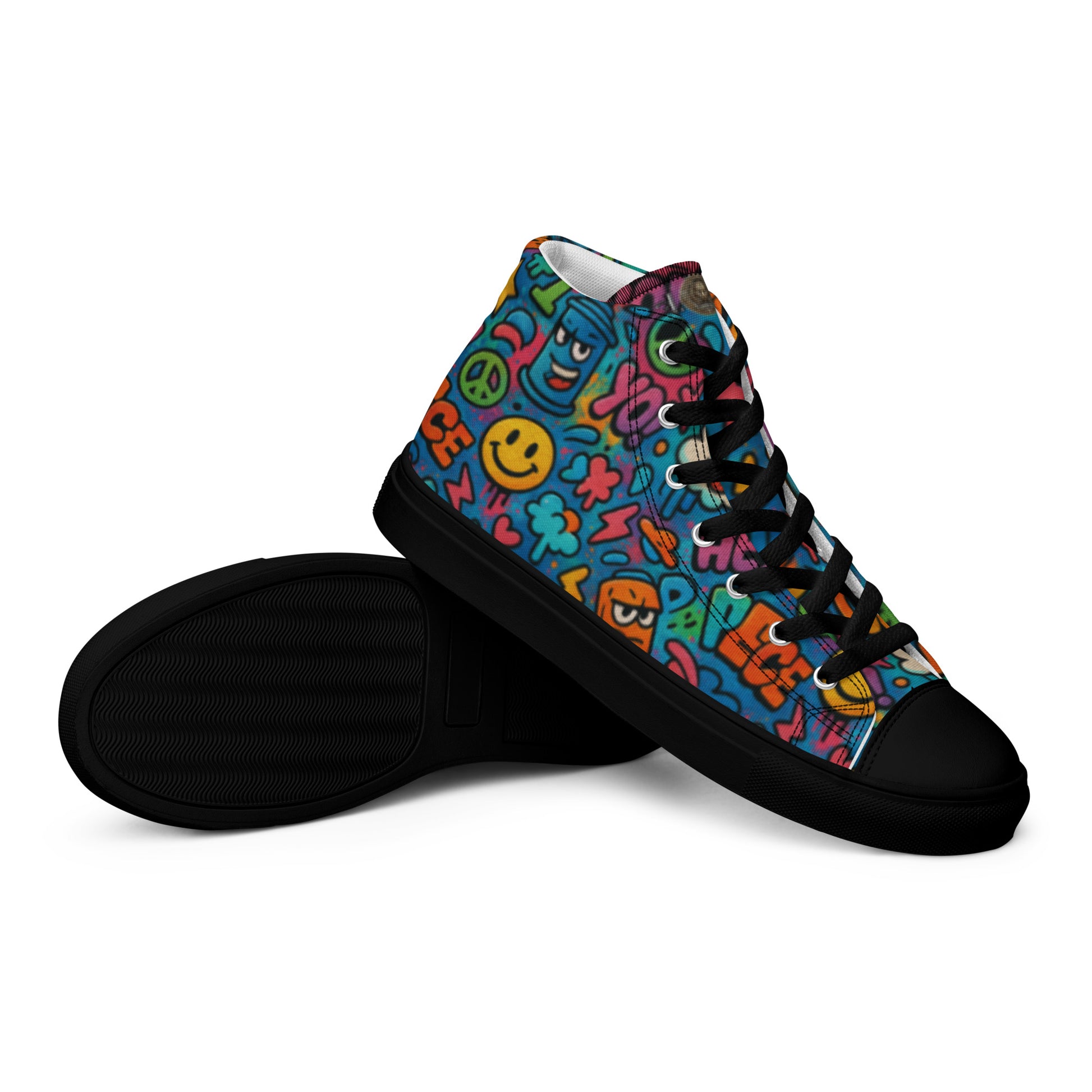 Peace 648 Women's High-Top Sneakers | Comfortable Summer Canvas Shoes | Casual & Unique Style for Summer - FelinDesign
