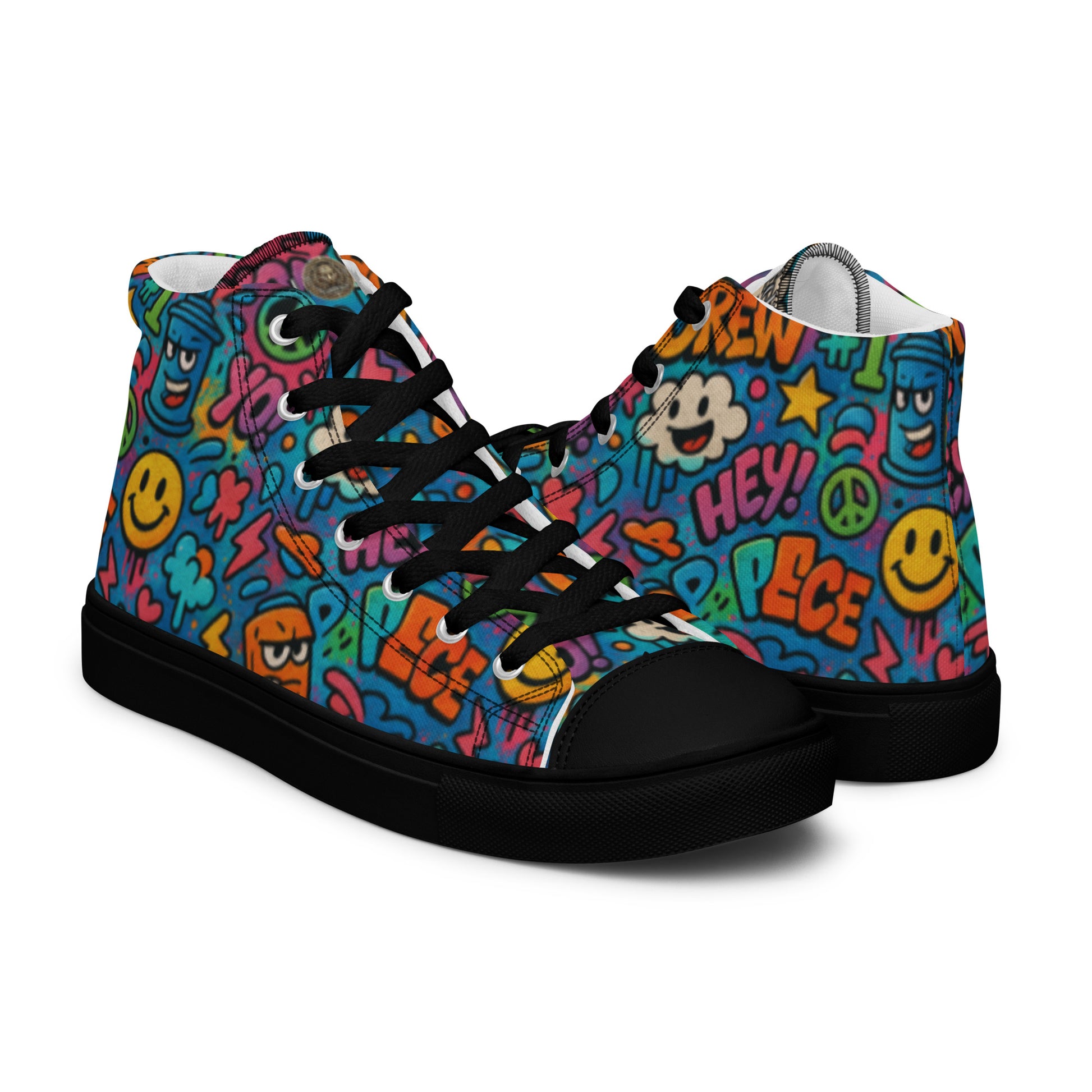 Peace 648 Women's High-Top Sneakers | Comfortable Summer Canvas Shoes | Casual & Unique Style for Summer - FelinDesign