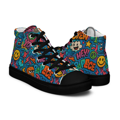 Peace 648 Women's High-Top Sneakers | Comfortable Summer Canvas Shoes | Casual & Unique Style for Summer - FelinDesign