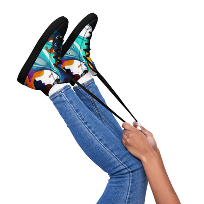 FelinDesign #637 Women's High-Top Canvas Sneakers, New Edition, Comfortable & Stylish - Trendy Casual Shoes for Everyday Looks - FelinDesign