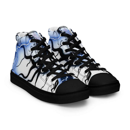 Women’s high top canvas shoes FelinDesign Blue lightning - FelinDesign