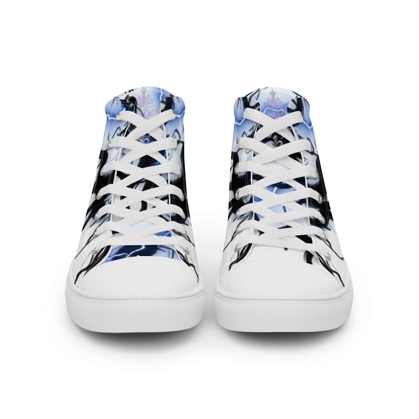 Women’s high top canvas shoes FelinDesign Blue lightning - FelinDesign