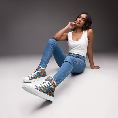 Peace 648 Women's High-Top Sneakers | Comfortable Summer Canvas Shoes | Casual & Unique Style for Summer - FelinDesign