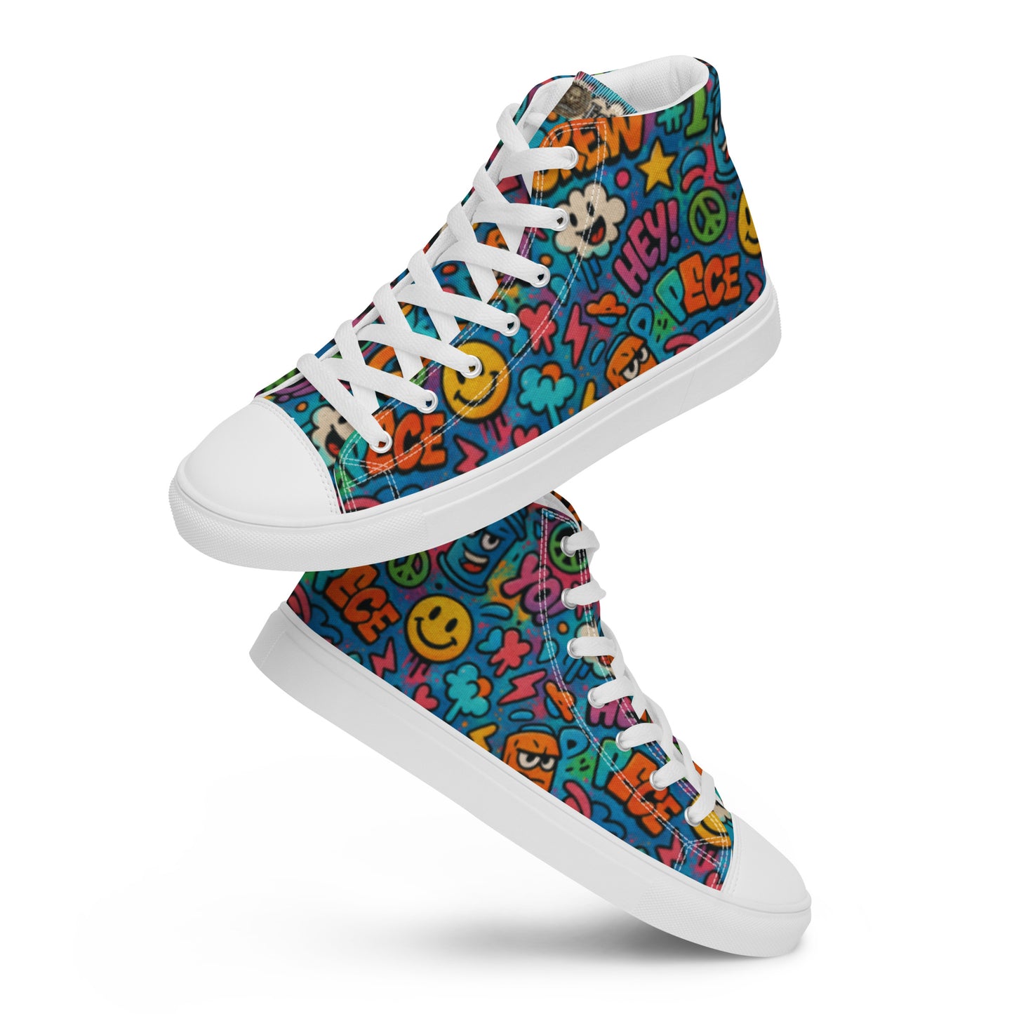 Peace 648 Women's High-Top Sneakers | Comfortable Summer Canvas Shoes | Casual & Unique Style for Summer - FelinDesign