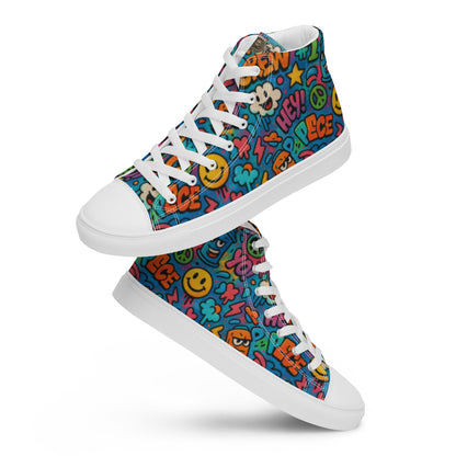 Peace 648 Women's High-Top Sneakers | Comfortable Summer Canvas Shoes | Casual & Unique Style for Summer - FelinDesign