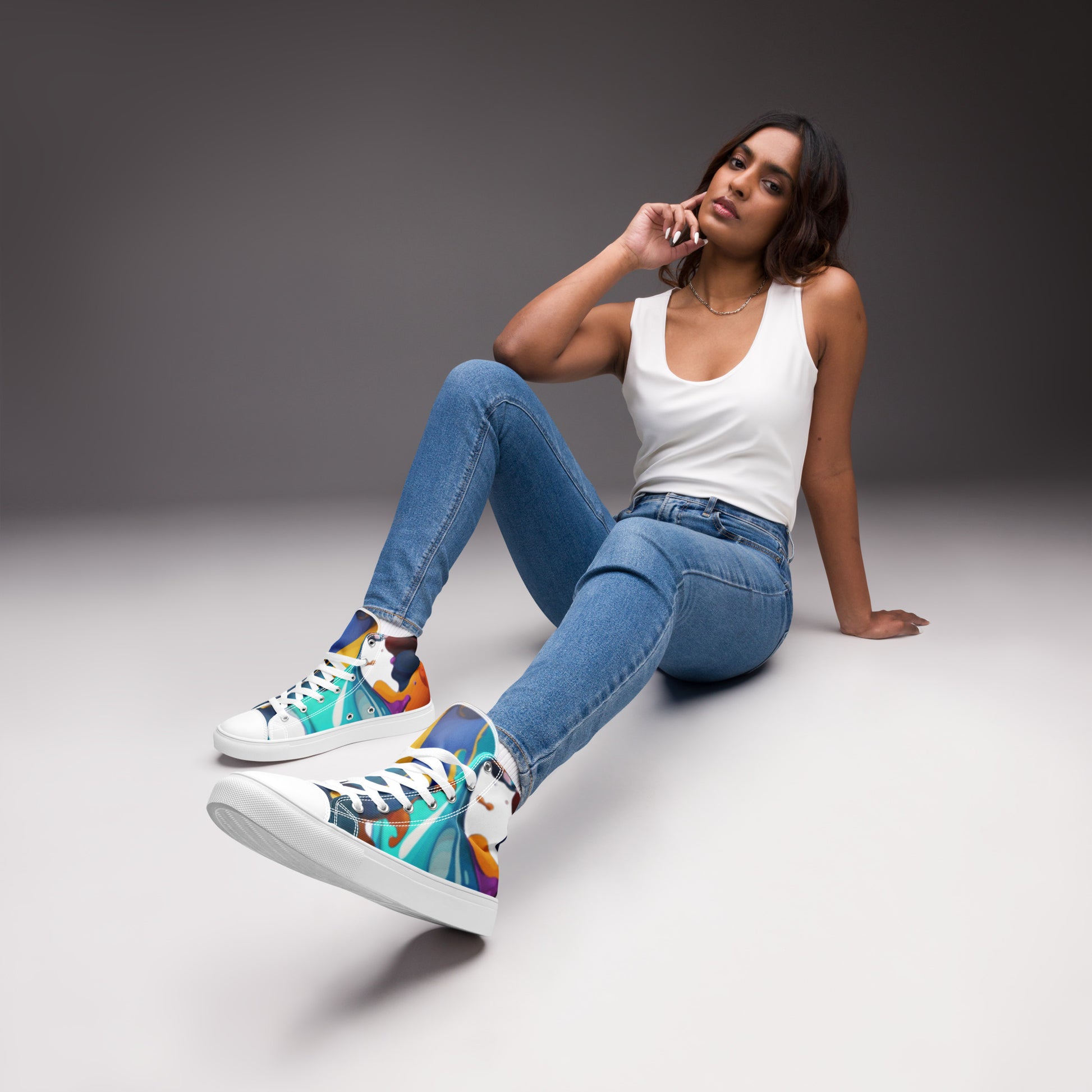 FelinDesign #637 Women's High-Top Canvas Sneakers, New Edition, Comfortable & Stylish - Trendy Casual Shoes for Everyday Looks - FelinDesign