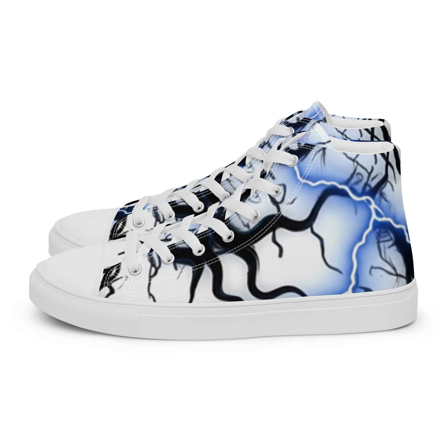 Women’s high top canvas shoes FelinDesign Blue lightning - FelinDesign