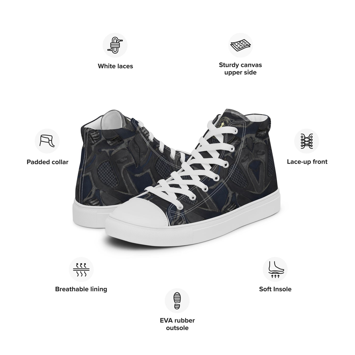 Women’s high top canvas shoes - FelinDesign
