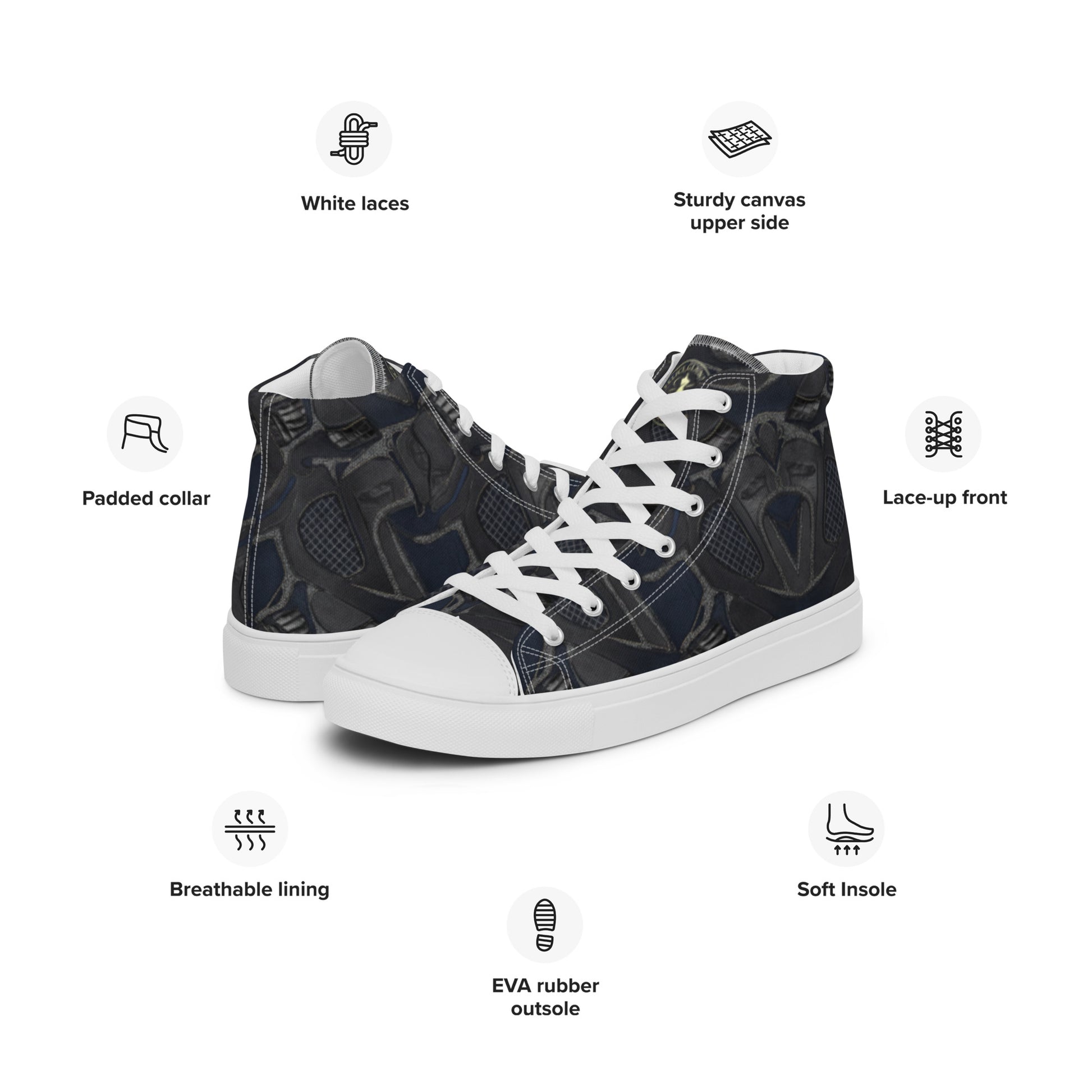 Women’s high top canvas shoes - FelinDesign