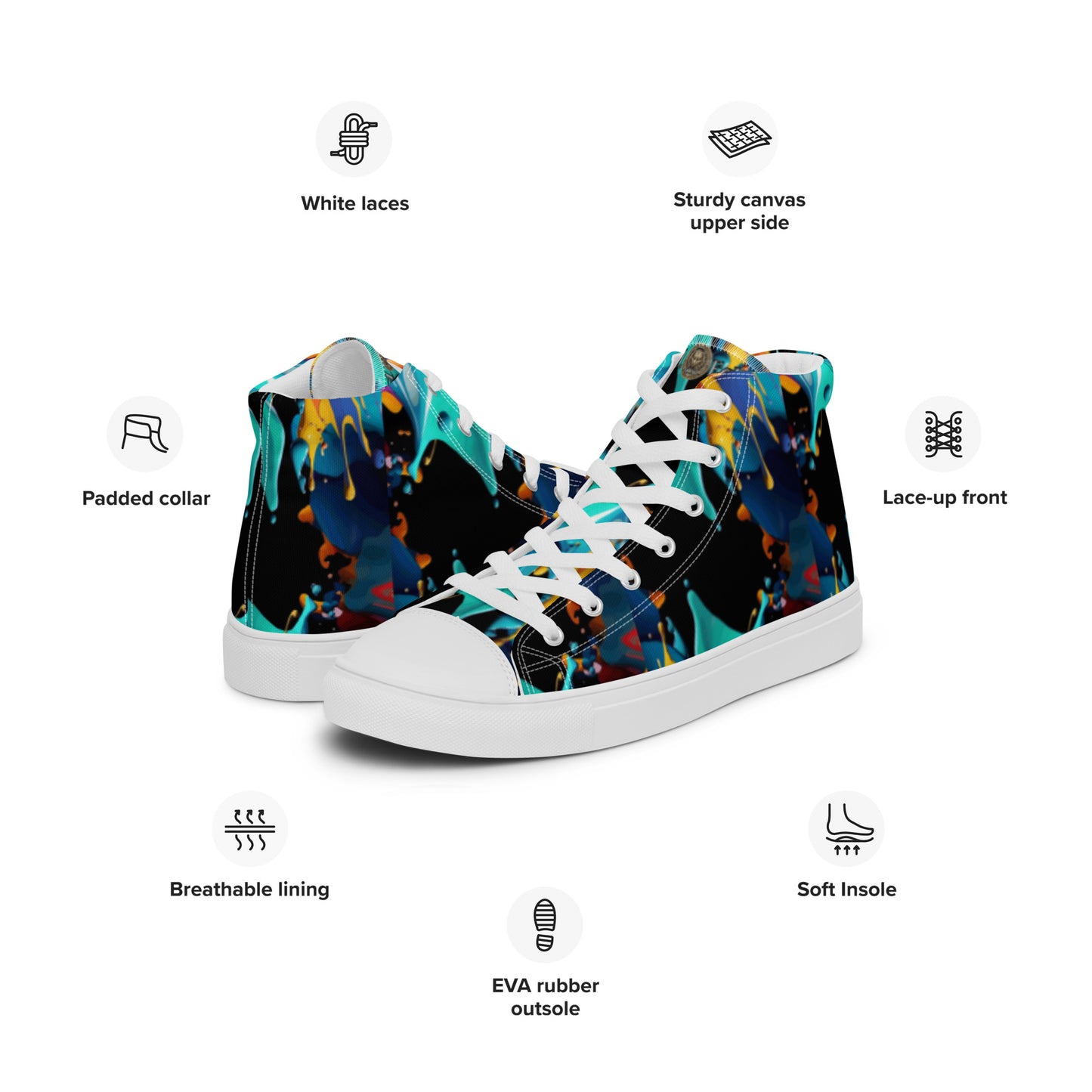 Fashionable Sneakers for Women | Comfy & Trendy Women's Canvas High Tops | Casual Sports Shoes | Stylish Footwear 432 - FelinDesign