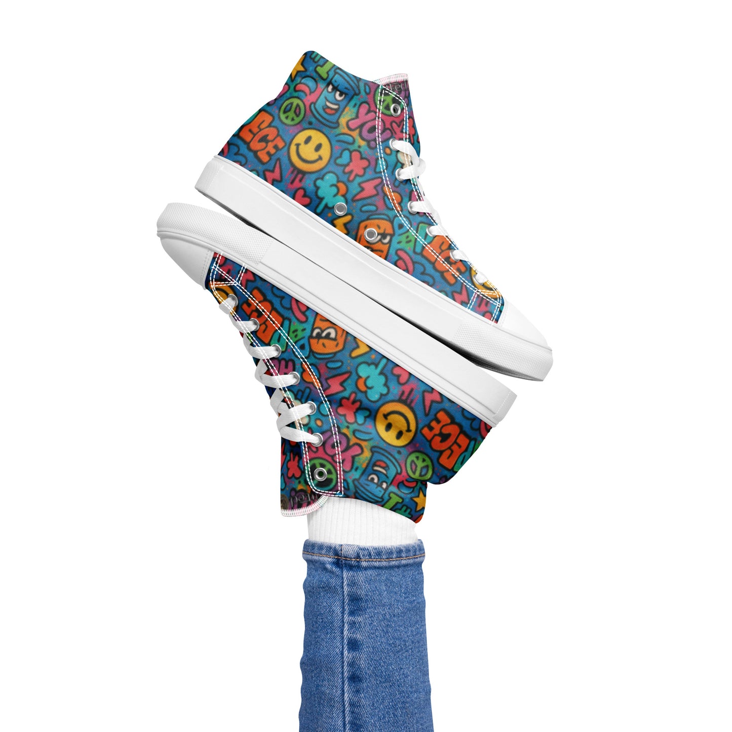 Peace 648 Women's High-Top Sneakers | Comfortable Summer Canvas Shoes | Casual & Unique Style for Summer - FelinDesign