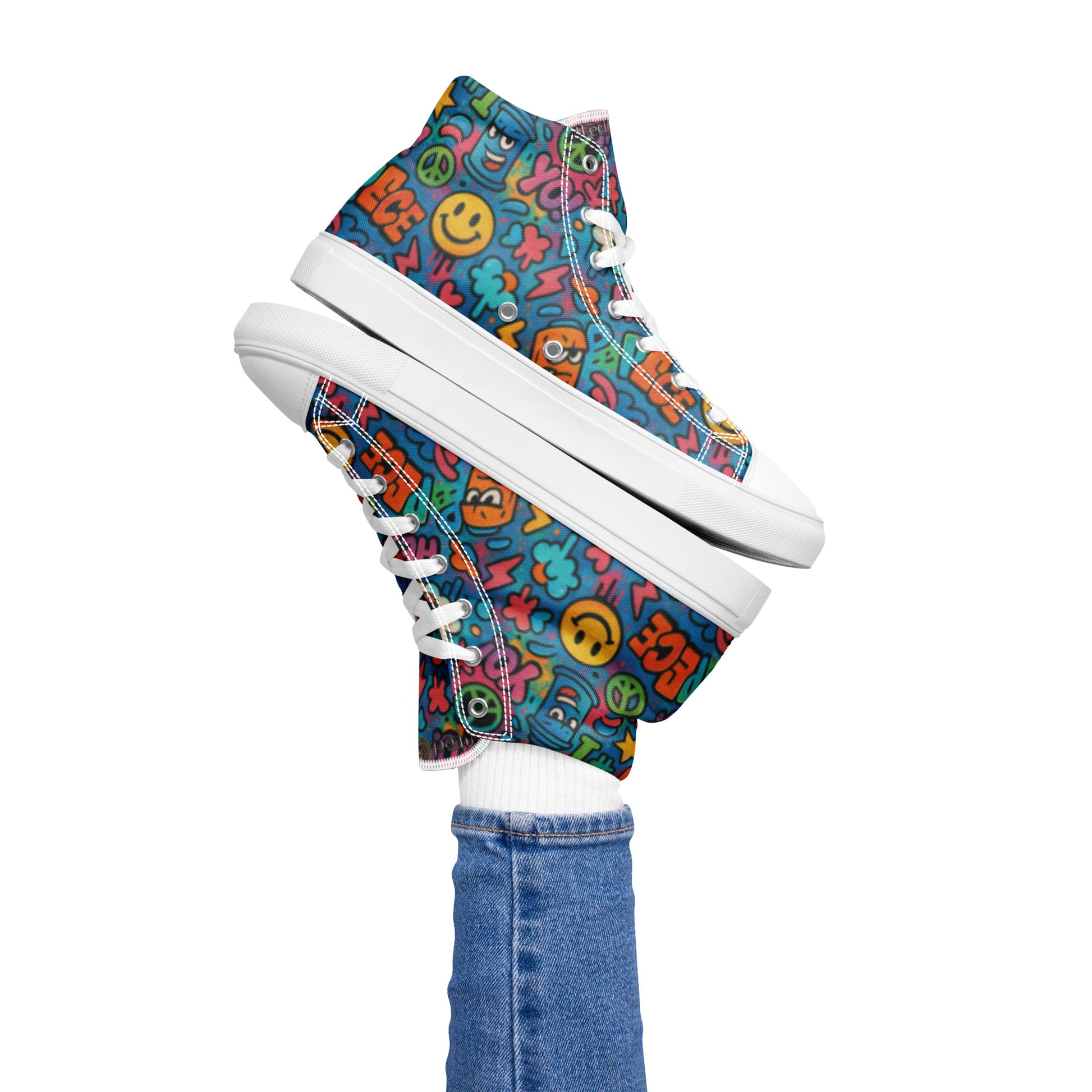 Peace 648 Women's High-Top Sneakers | Comfortable Summer Canvas Shoes | Casual & Unique Style for Summer - FelinDesign