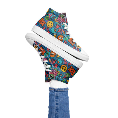 Peace 648 Women's High-Top Sneakers | Comfortable Summer Canvas Shoes | Casual & Unique Style for Summer - FelinDesign