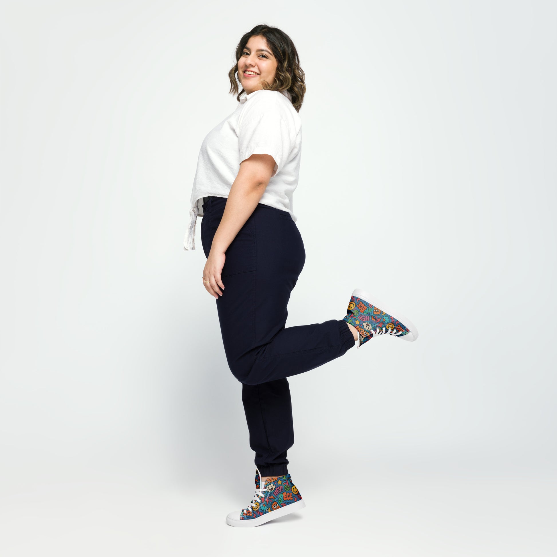 Peace 648 Women's High-Top Sneakers | Comfortable Summer Canvas Shoes | Casual & Unique Style for Summer - FelinDesign