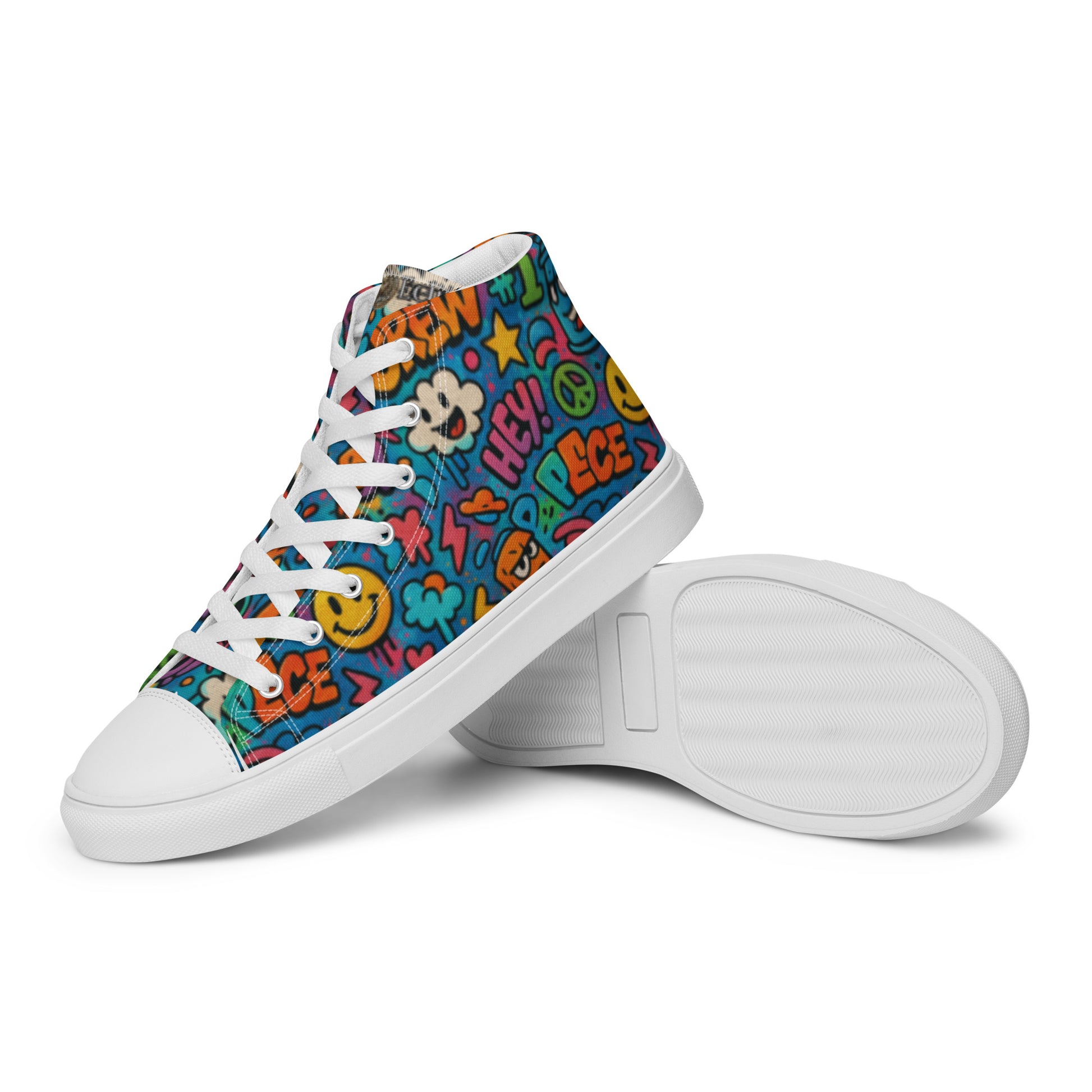Peace 648 Women's High-Top Sneakers | Comfortable Summer Canvas Shoes | Casual & Unique Style for Summer - FelinDesign