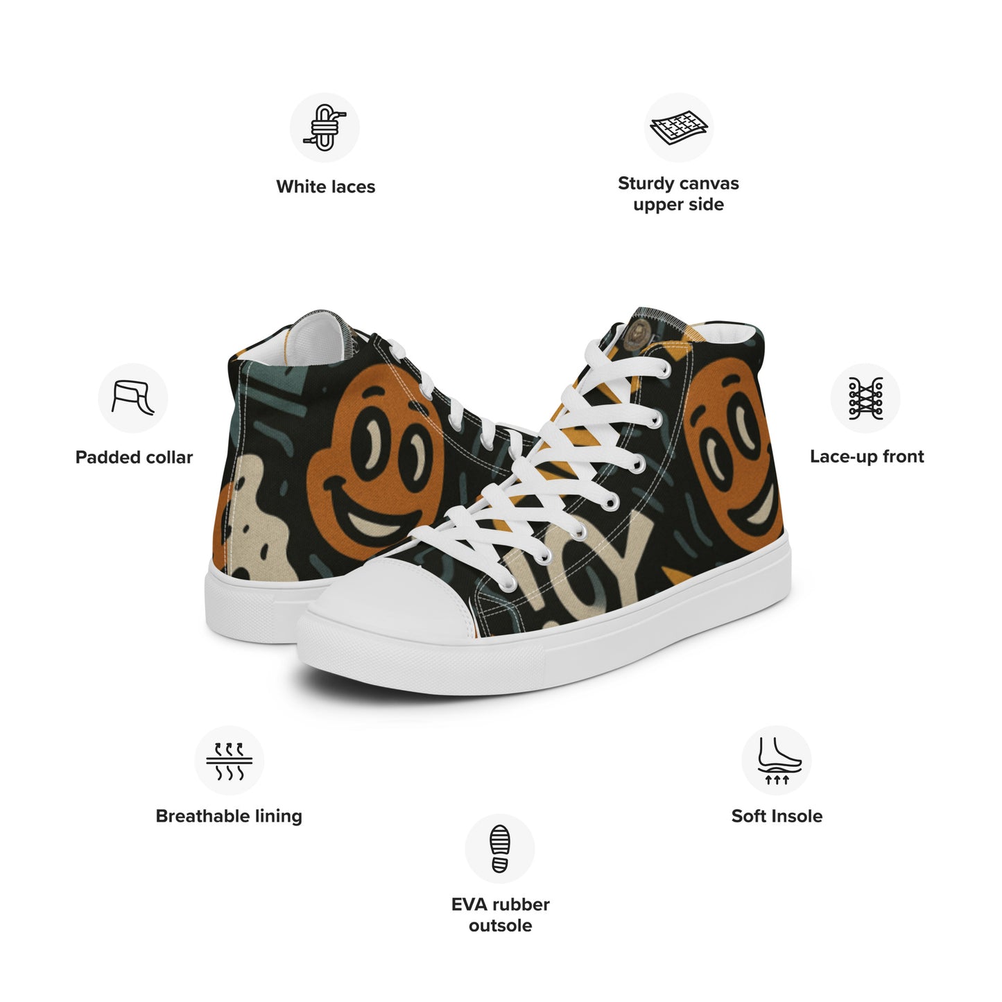 High-Top Fashion Women's Canvas Sneakers | Comfortable & Trendy Casual Shoes for Everyday Wear | Stylish Women's Footwear - FelinDesign