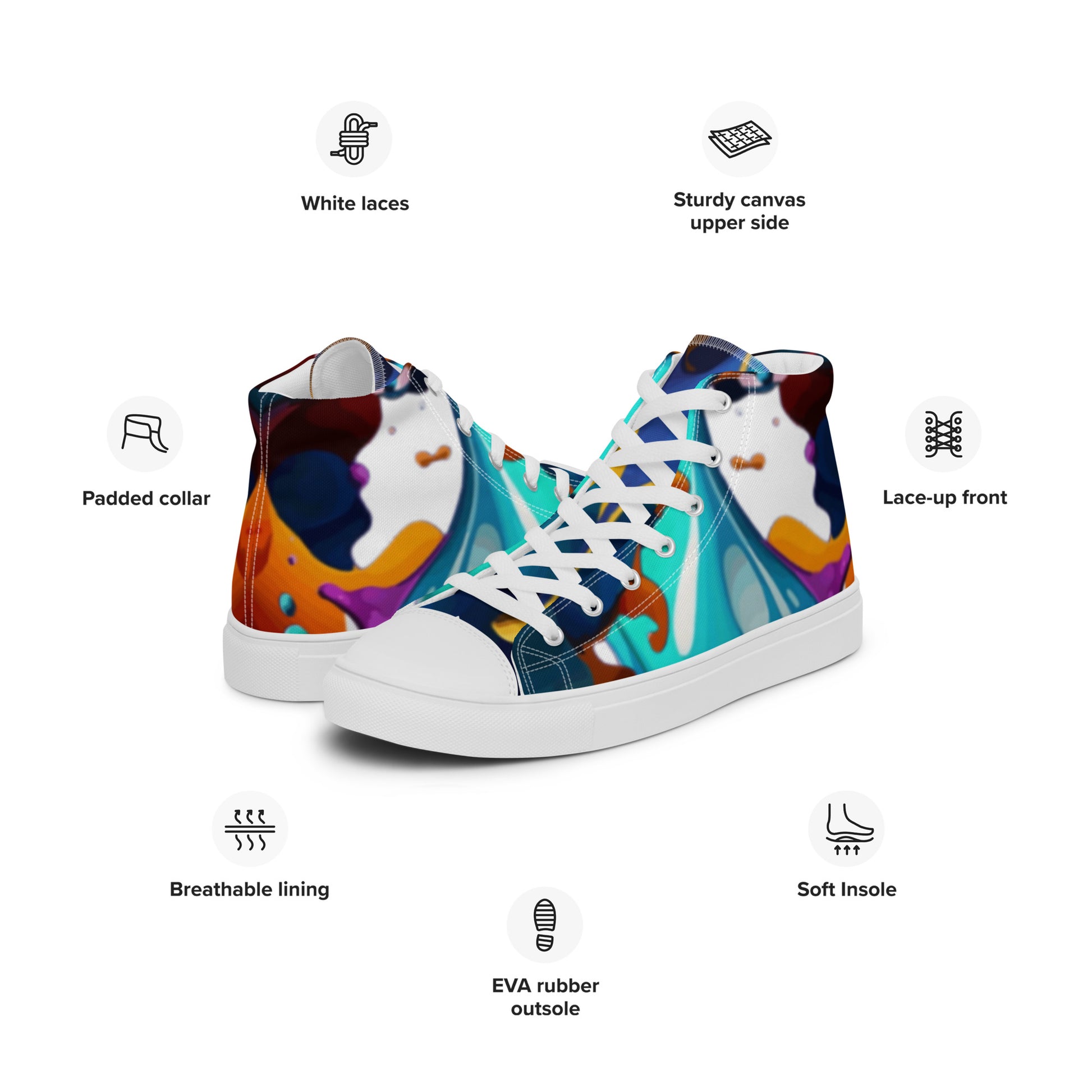 FelinDesign #637 Women's High-Top Canvas Sneakers, New Edition, Comfortable & Stylish - Trendy Casual Shoes for Everyday Looks - FelinDesign