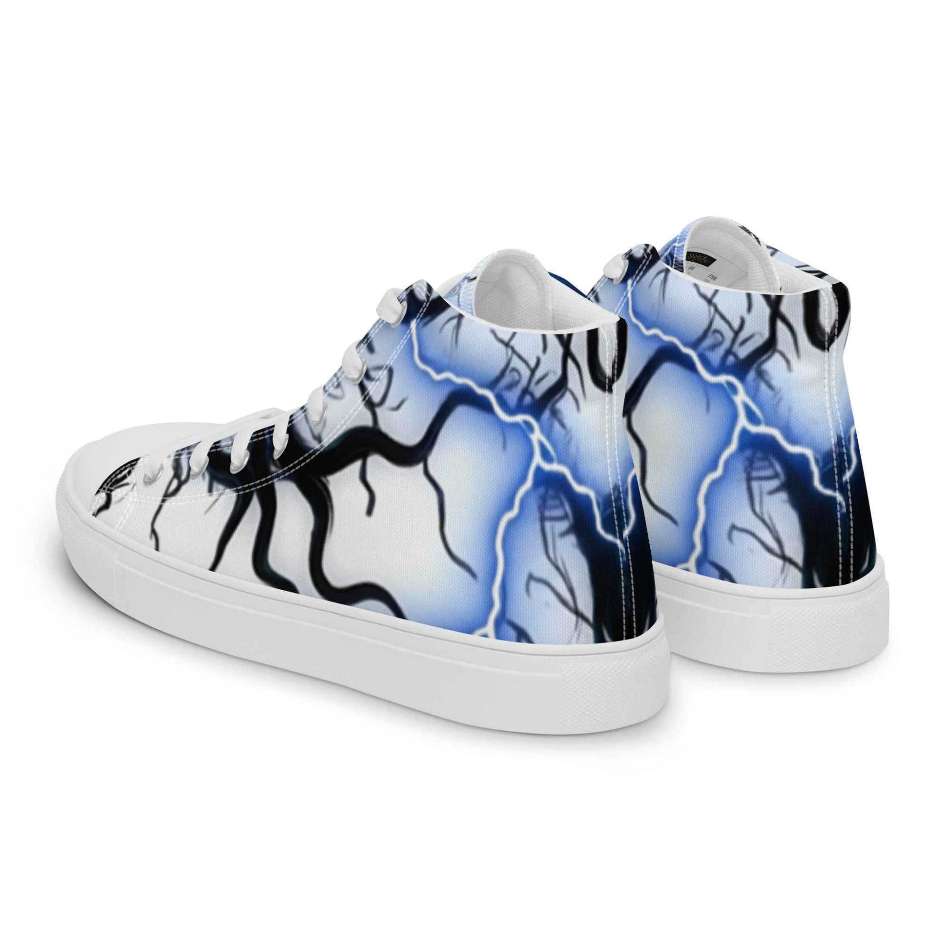 Women’s high top canvas shoes FelinDesign Blue lightning - FelinDesign