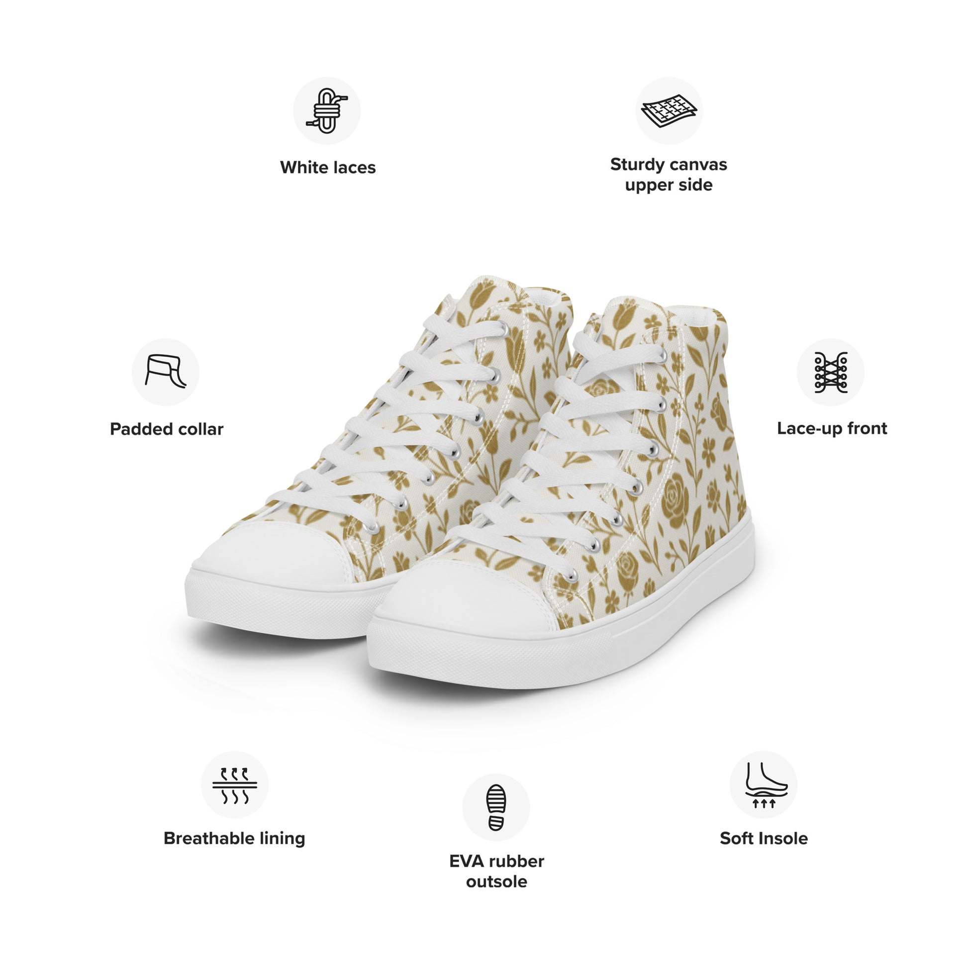 Sneakers Women  FelinDesign Canvas shos High Top Sneakers | Chic Fashion Footwear | Trendy & Comfortable | Size Options Available - FelinDesign