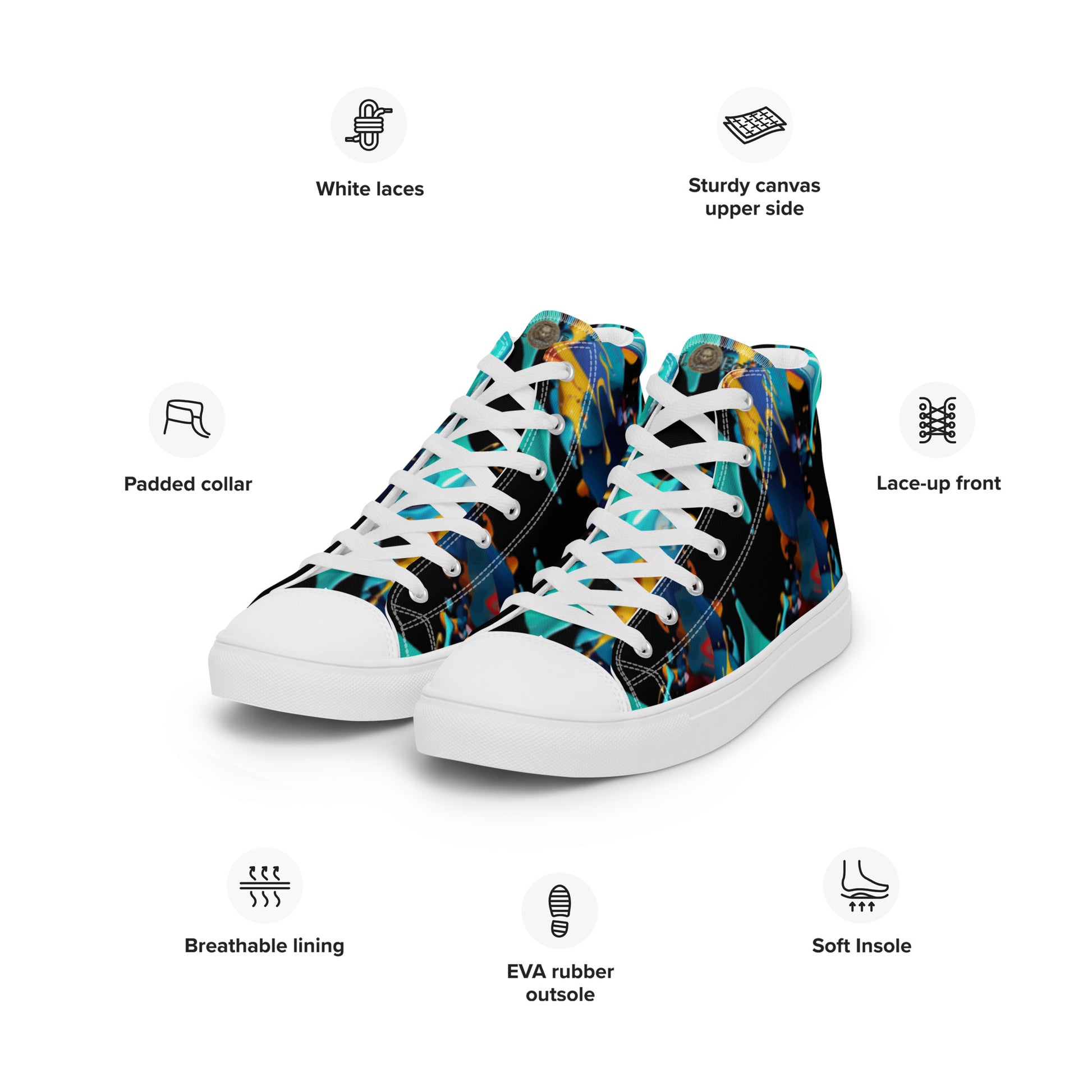 Fashionable Sneakers for Women | Comfy & Trendy Women's Canvas High Tops | Casual Sports Shoes | Stylish Footwear 432 - FelinDesign