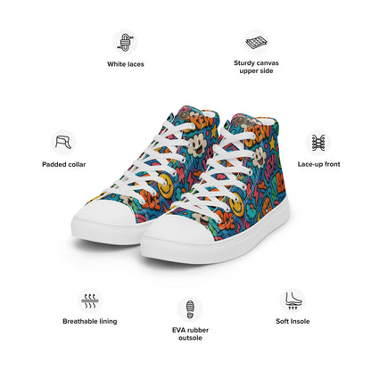 Peace 648 Women's High-Top Sneakers | Comfortable Summer Canvas Shoes | Casual & Unique Style for Summer - FelinDesign