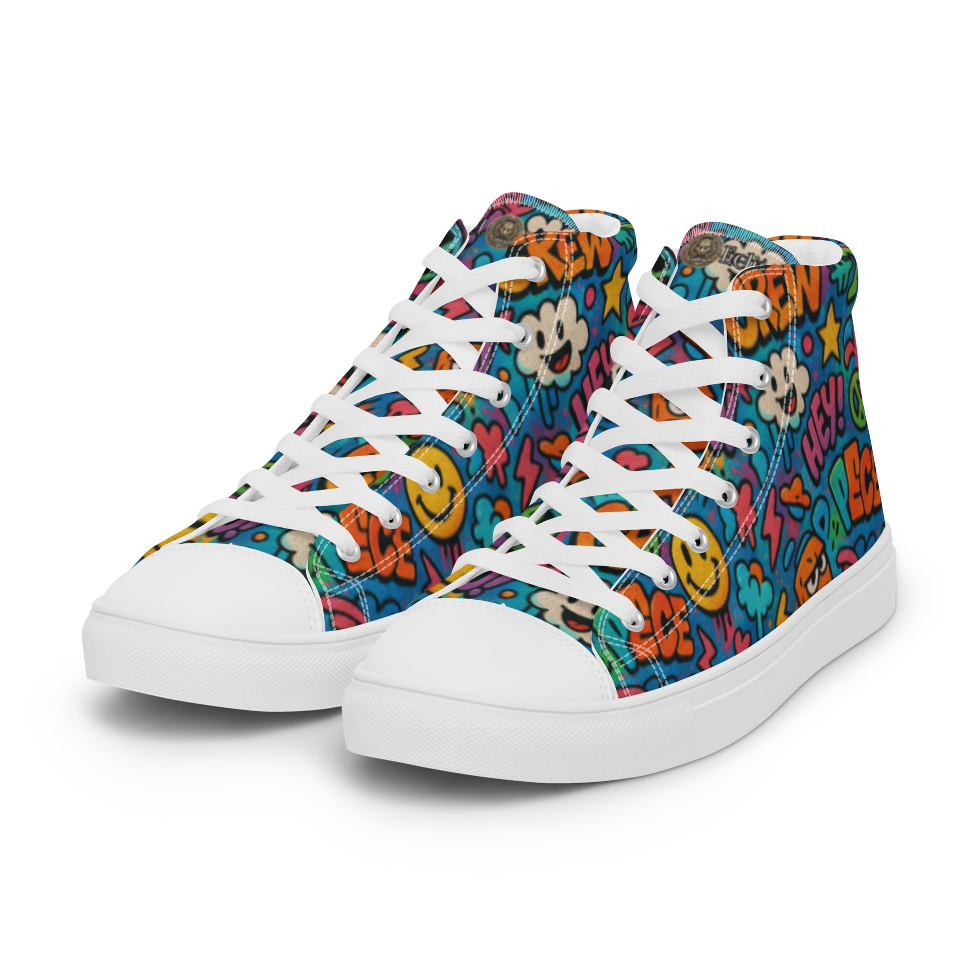 Peace 648 Women's High-Top Sneakers | Comfortable Summer Canvas Shoes | Casual & Unique Style for Summer - FelinDesign