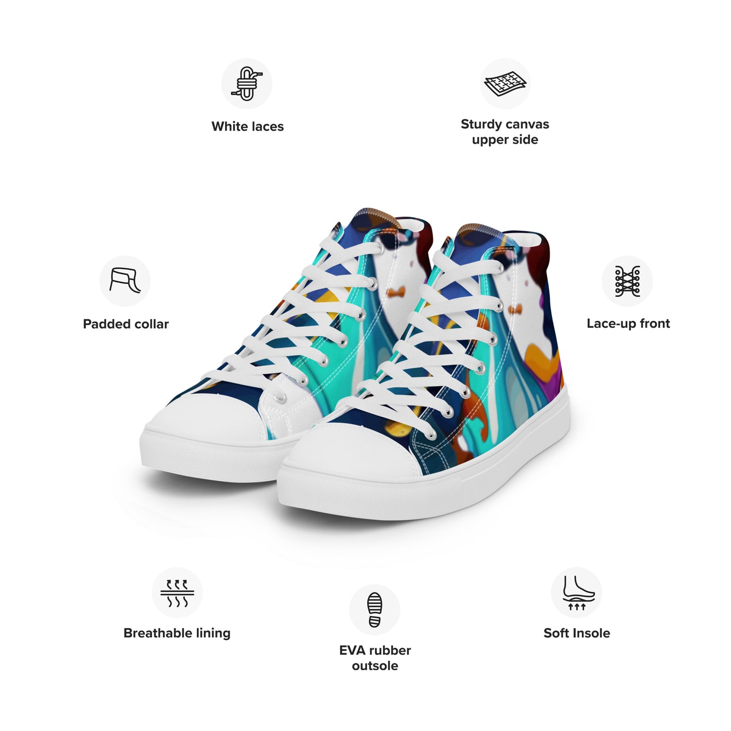 FelinDesign #637 Women's High-Top Canvas Sneakers, New Edition, Comfortable & Stylish - Trendy Casual Shoes for Everyday Looks - FelinDesign