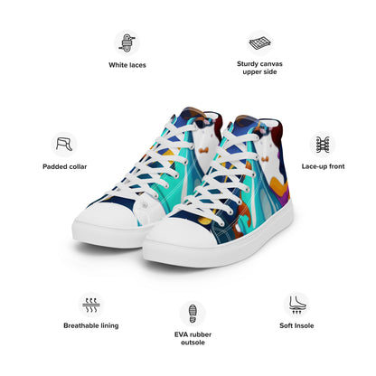 FelinDesign #637 Women's High-Top Canvas Sneakers, New Edition, Comfortable & Stylish - Trendy Casual Shoes for Everyday Looks - FelinDesign