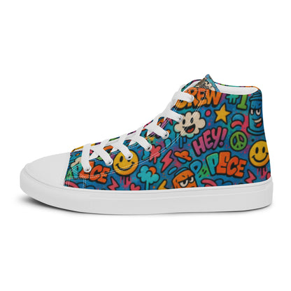 Peace 648 Women's High-Top Sneakers | Comfortable Summer Canvas Shoes | Casual & Unique Style for Summer - FelinDesign