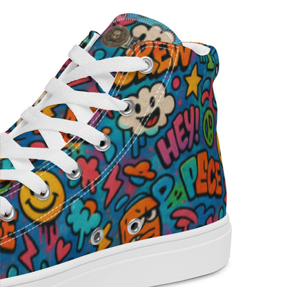 Peace 648 Women's High-Top Sneakers | Comfortable Summer Canvas Shoes | Casual & Unique Style for Summer - FelinDesign
