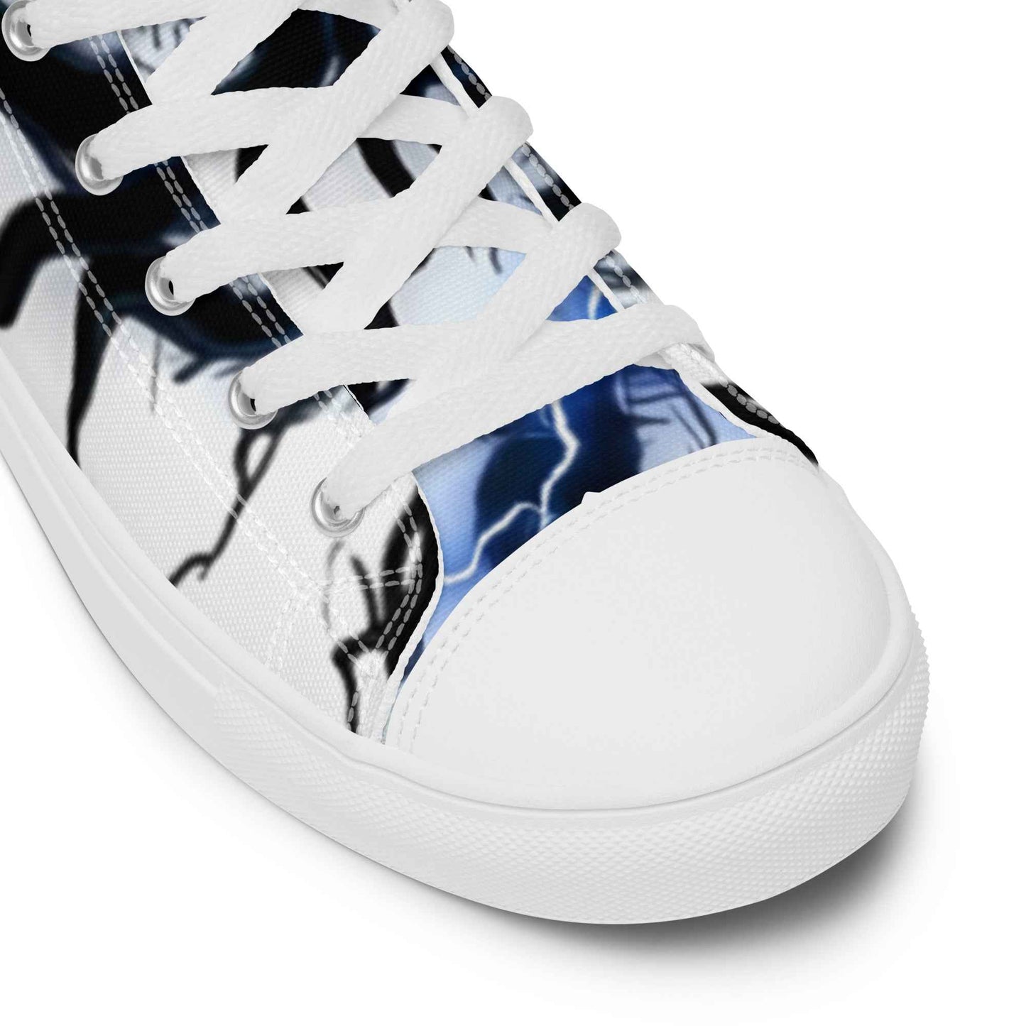 Women’s high top canvas shoes FelinDesign Blue lightning - FelinDesign