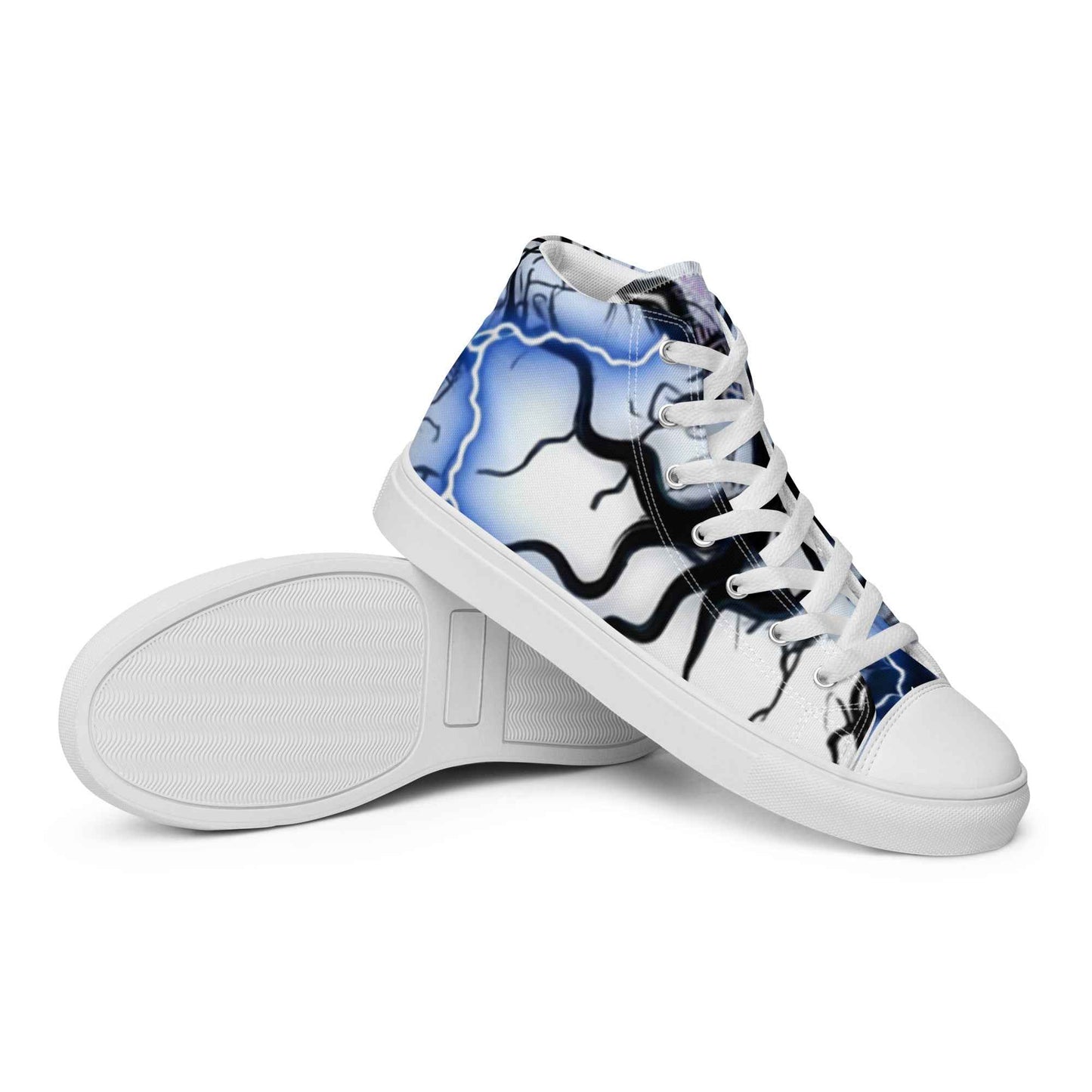 Women’s high top canvas shoes FelinDesign Blue lightning - FelinDesign
